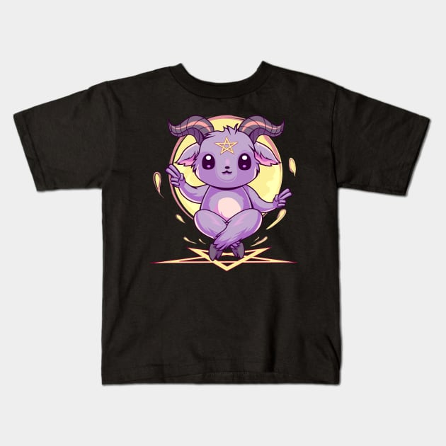 Kawaii Baphomet Kids T-Shirt by DionArts